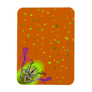 Herz mit Blume und Schmetterling im Tattoo-Stil Magnet