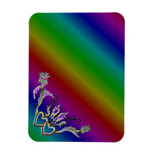 Herz mit Blume und Schmetterling im Tattoo-Stil Magnet
