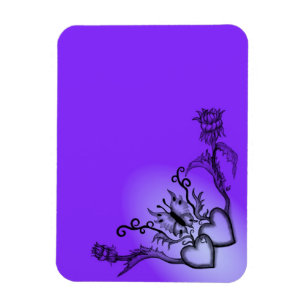 Herz mit Blume und Schmetterling im Tattoo-Stil Magnet