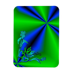 Herz mit Blume und Schmetterling im Tattoo-Stil Magnet