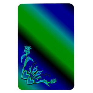 Herz mit Blume und Schmetterling im Tattoo-Stil Magnet