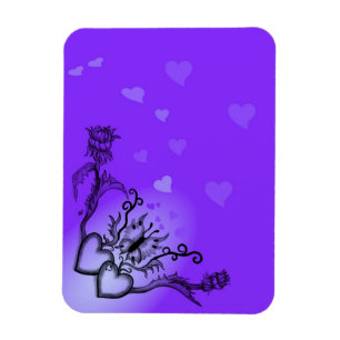 Herz mit Blume und Schmetterling im Tattoo-Stil Magnet
