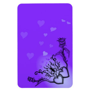 Herz mit Blume und Schmetterling im Tattoo-Stil Magnet