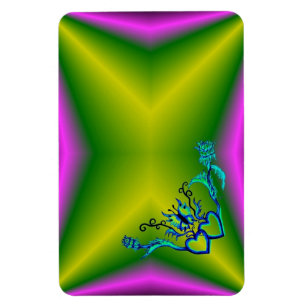 Herz mit Blume und Schmetterling im Tattoo-Stil Magnet