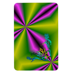 Herz mit Blume und Schmetterling im Tattoo-Stil Magnet