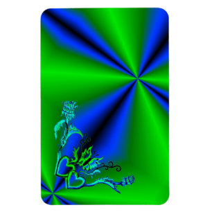 Herz mit Blume und Schmetterling im Tattoo-Stil Magnet