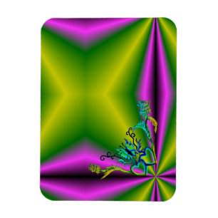 Herz mit Blume und Schmetterling im Tattoo-Stil Magnet