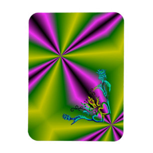 Herz mit Blume und Schmetterling im Tattoo-Stil Magnet