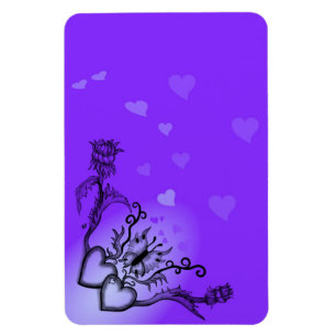 Herz mit Blume und Schmetterling im Tattoo-Stil Magnet