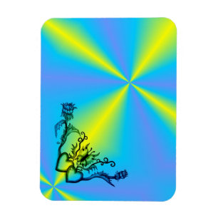 Herz mit Blume und Schmetterling im Tattoo-Stil Magnet