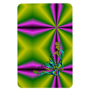 Herz mit Blume und Schmetterling im Tattoo-Stil Magnet