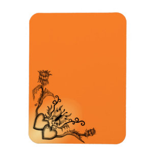 Herz mit Blume und Schmetterling im Tattoo-Stil Magnet