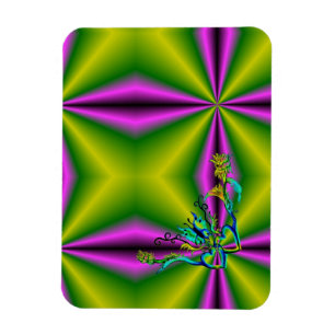 Herz mit Blume und Schmetterling im Tattoo-Stil Magnet