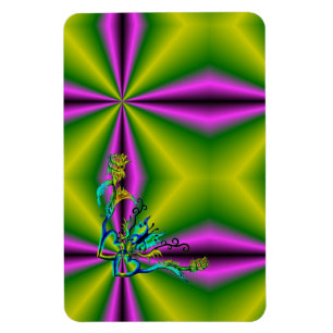 Herz mit Blume und Schmetterling im Tattoo-Stil Magnet