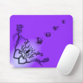 Herz mit Blume und Schmetterling im Tattoo-Stil Mousepad (Mit Mouse)
