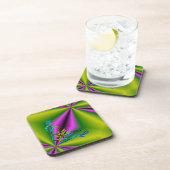 Herz mit Blume und Schmetterling im Tattoo-Stil Untersetzer (Rechte Seite)