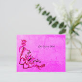 Herz mit Blume und Schmetterling Postkarte (Stehend Vorderseite)
