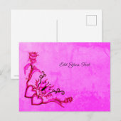 Herz mit Blume und Schmetterling Postkarte (Vorne/Hinten)