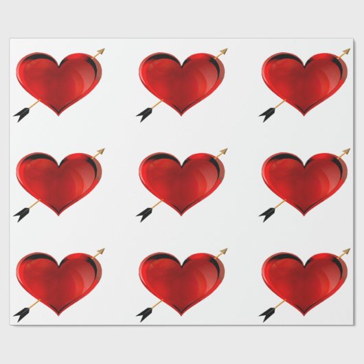 Herz mit Bogenpapier Geschenkpapier (Flach)