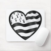 Herz mit Bretin Flagge nach innen Mousepad (Mit Mouse)