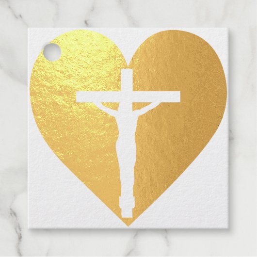 Herz mit Christus Geschenkanhänger (Vorderseite)