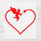 Herz mit cupid Geschenk für Sie Weinetikett (Einzelnes Label)