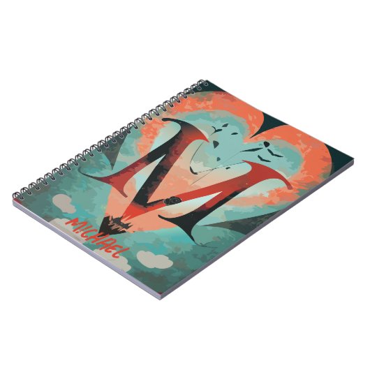 Herz mit dem Buchstaben M Notizblock (Linke Seite)