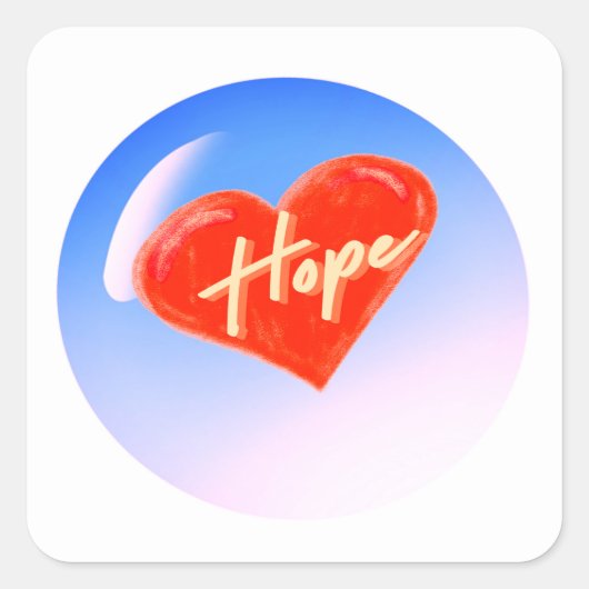 Herz mit dem Wort Hope Sticker (Vorderseite)
