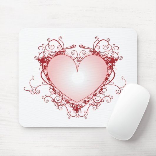 Herz mit Filigran geschmückt Mousepad (Mit Mouse)