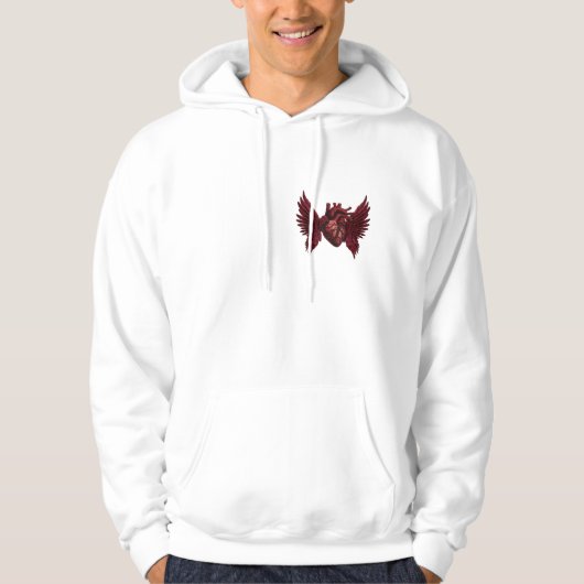 Herz mit Flügeln Hoodie (Vorderseite)