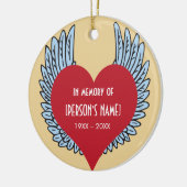 Herz mit Flügeln im Gedächtnis Keramik Ornament (Links)