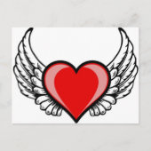 Herz mit Flügeln Postkarte (Vorderseite)