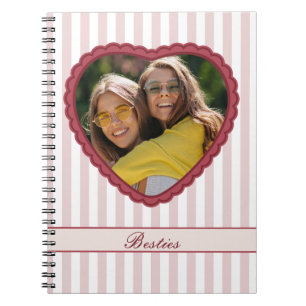 Herz mit gezacktem Rand, individuelles Foto & Text Notizblock