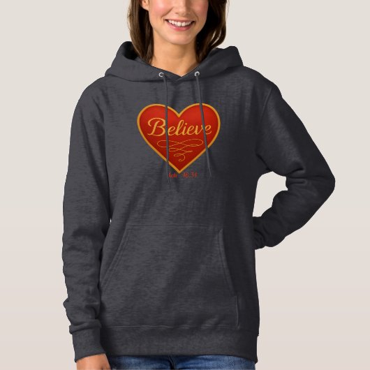 Herz mit Glaube in Gold Hoodie (Vorderseite)