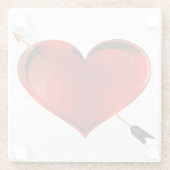 Herz mit Gold Arrow Glass Untersetzer (Rückseite)