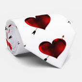 Herz mit Gold Arrow Necktie Krawatte (Gerollt)