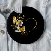 Herz mit goldenen Schmetterlingen Button (Beispiel)