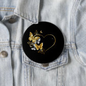 Herz mit goldenen Schmetterlingen Button (Beispiel)