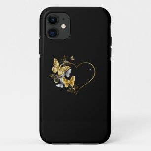 Herz mit goldenen Schmetterlingen Case-Mate iPhone Hülle