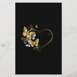 Herz mit goldenen Schmetterlingen Flyer