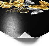 Herz mit goldenen Schmetterlingen Fotodruck (Ecke)