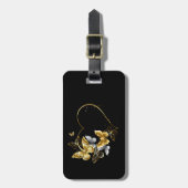 Herz mit goldenen Schmetterlingen Gepäckanhänger (Vorderseite vertikal)