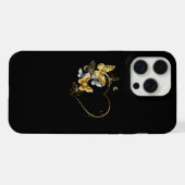 Herz mit goldenen Schmetterlingen iPhone Hülle (Rückseite (Horizontal))