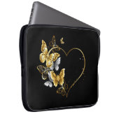 Herz mit goldenen Schmetterlingen Laptopschutzhülle (Vorne Rechts)