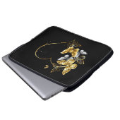 Herz mit goldenen Schmetterlingen Laptopschutzhülle (Vorne Knopf)