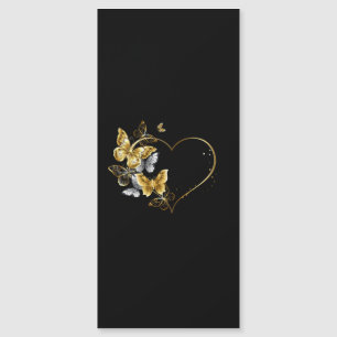 Herz mit goldenen Schmetterlingen Magnetkarte