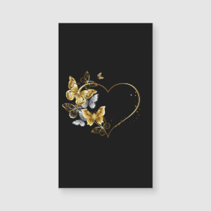 Herz mit goldenen Schmetterlingen Magnetkarte