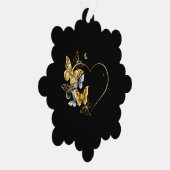 Herz mit goldenen Schmetterlingen Ornament Karte (Rechts)