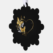 Herz mit goldenen Schmetterlingen Ornament Karte (Linke Ecke)