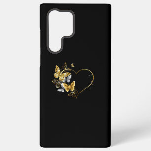 Herz mit goldenen Schmetterlingen Samsung Galaxy Hülle